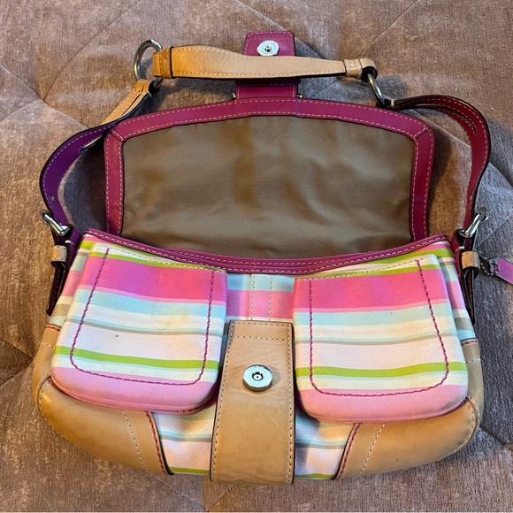 Coach Soho Striped Purse and Matching Wristlet - Picture 6 of 12